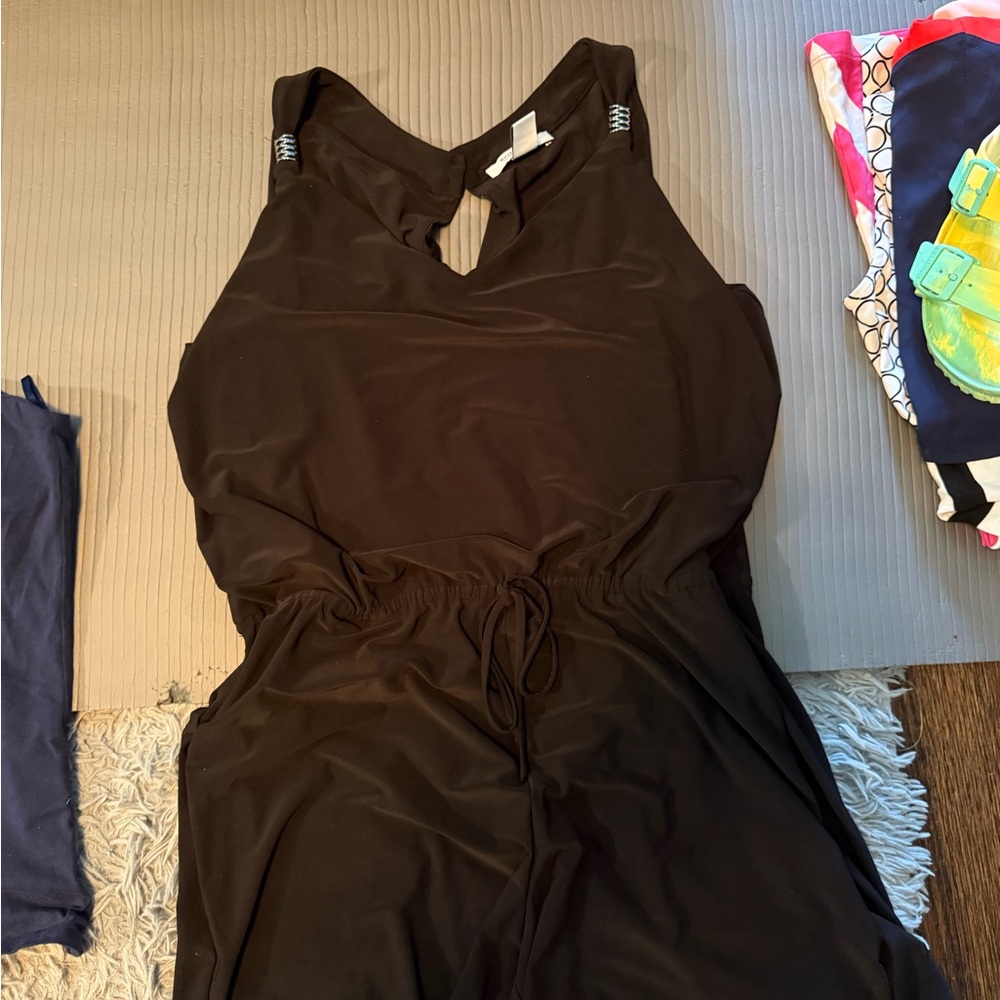 White House Black Market Black Jumpsuit with Cinched Waist